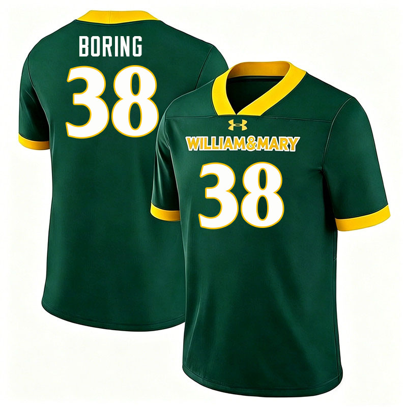 William & Mary Tribe #38 Jaden Boring College Football Jerseys,Uniforms-Green